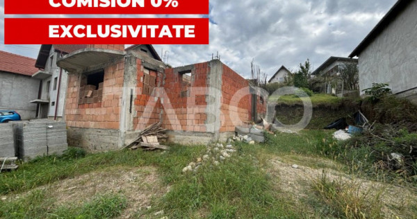 Casa in constructie+teren 500mp cu utilitati Sura Mare comis