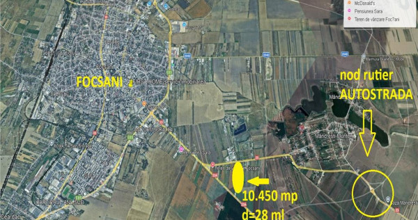 Teren 10.450 mp, D=28 ml, langa AUTOSTRADA A7