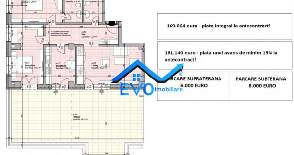 Apartament tip penthouse, 3 camere cu terasa proprie, Galat