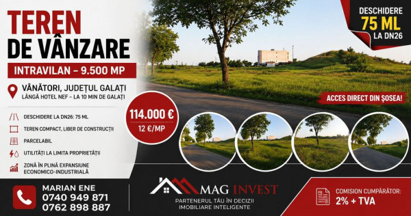 V&acirc;nzare teren intravilan &ndash; 9.500 mp, DN26 -Padurea Gar...