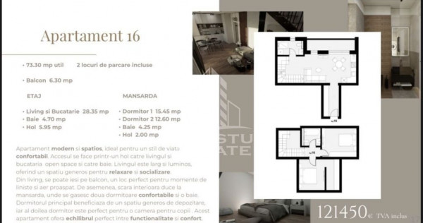 Apartament cu 3 camere tip penthouse, zona Planetelor