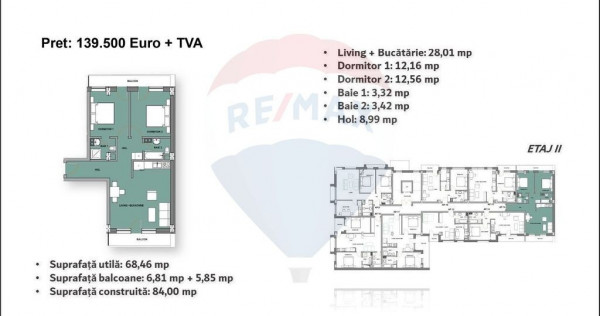 Apartament 3 camere de vânzare, bloc nou, Cantemir, Oradea