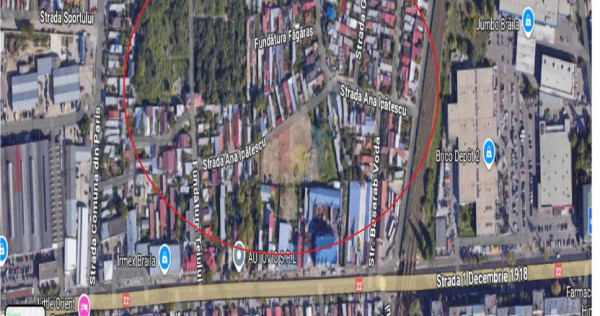 Teren Chercea-(Brico Dept Jumbo) 300 mp cu 10m front la stra