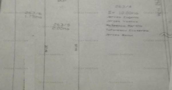 Teren intravilan 10.000 mp Chercea cu 150mp front stradal