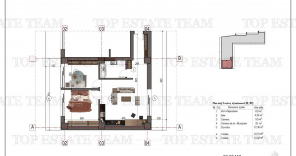 Apartament 2 camere 2 terase bloc nou metrou 1 Decembrie 191
