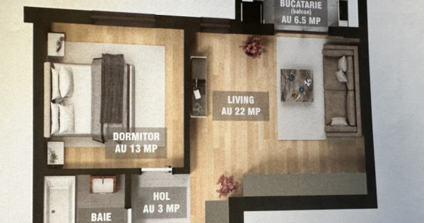 Apartament 2 camere 0% comision, 51,5 MP Militari Residence