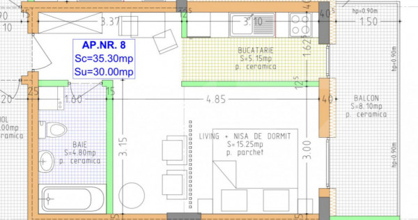 Apartament de v&acirc;nzare &ndash; bloc nou, 47 mp, zona zavoaie ter