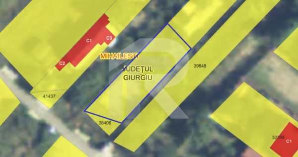 Mihăilești - teren împrejmuit 401mp, cu puț, COMISION 0