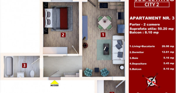 Studio de vanzare, etaj intermediar, suprafata generoasa - Dezvoltator