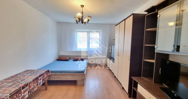 Garsoniera mobilata, 22mp, etaj intermediar, zona Buziasului