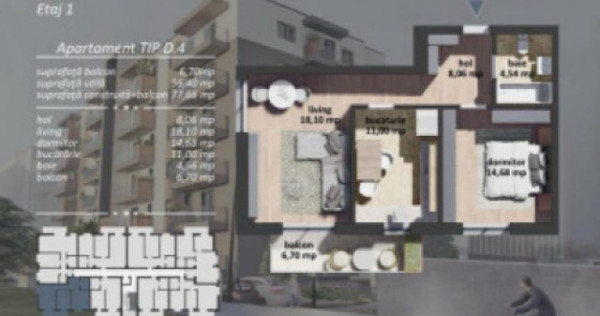 Apartament 2 camere de vanzare zona Postalionului