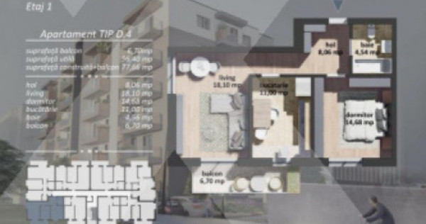 Apartament 2 camere de vanzare zona Postalionului