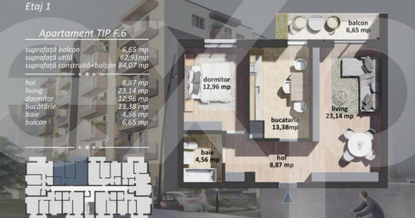 Apartament 2 camere de vanzare zona Postalionului