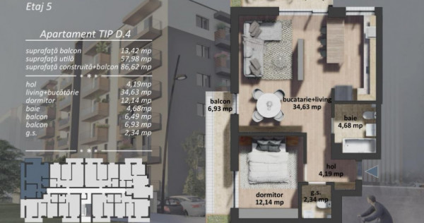 Apartament 2 camere de vanzare zona Postalionului