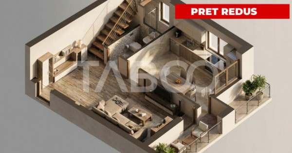 Apartament cu 3 camere 2 bai 2 balcoane si pod in zona Turn