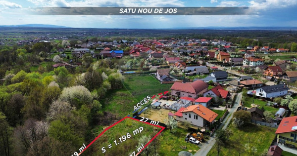 Teren 1,200mp si 400m2 cota drum Satu Nou de Jos / Strada...