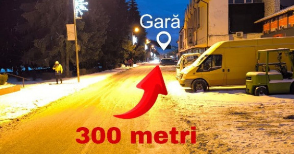 Garsonieră mobilată, centrală proprie, 300 m gară,loc de parcare