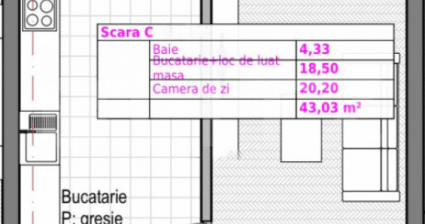 Apartament cu 1 camera + bucatarie inchisa, Soporului &ndash; ap