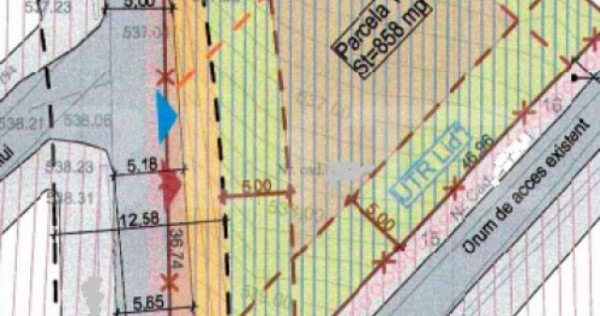 Teren intravilan 858 mp, Puz aprobat, gata de autorizare, Fa