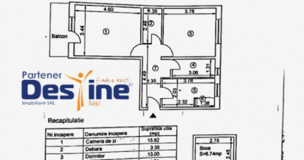 Apartament 2 camere 55 mp model decomandat