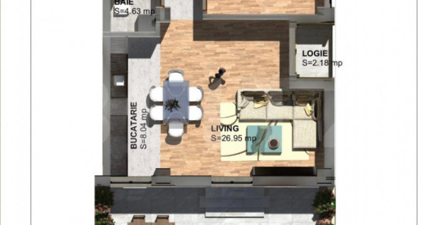 Apartament 2 camere, 55 mp, zona Torontalului