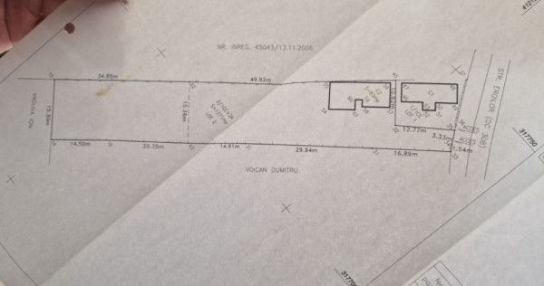 Teren 1528 mp cu casă de v&acirc;nzare &icirc;n centrul Gherceștiulu