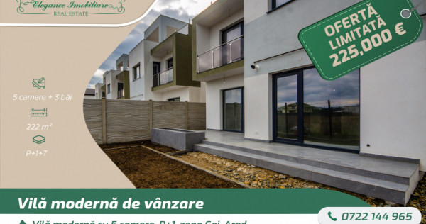 Vilă modernă cu 5 camere, P+1, zona Gai, Arad