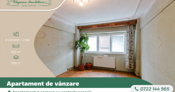 Apartament 4 camere cu centrala proprie, zona Aurel Vlaicu,