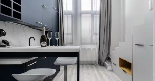 Studio 2 cam modern cu scară interioară,mobilat si utilat,Colentina