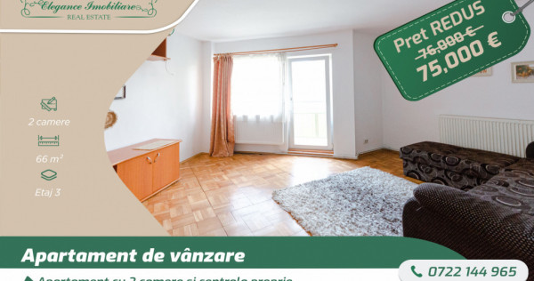 Apartament cu 2 camere și centrală proprie, zona Micalaca,