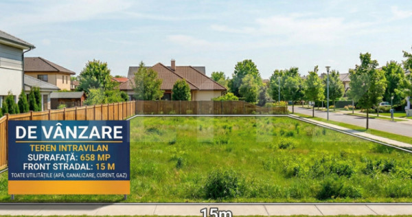 Teren intravilan 658 mp, Front 15m, Ideal Logistică/Depozit