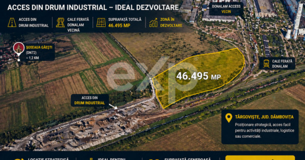 Teren intravilan 46.500 mp &ndash; Șos. Găești, ideal logisti