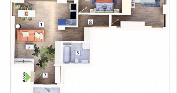 Apartament 3 camere, in constructie, zona Tractoru