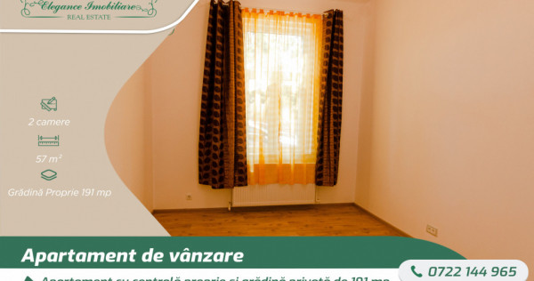 Apartament cu centrală proprie și grădină privată de 19