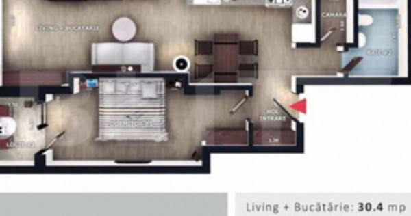 Apartament 3 camere, 69.20 mp, 2 balcone, parcare subterana,