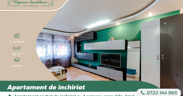 Apartament cochet de inchiriat cu 2 camere, zona Alfa, Arad