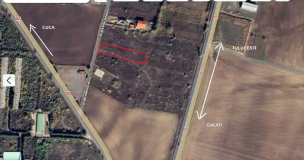 Teren intravilan 2000mp Tulucesti, intersectie DN 26 cu DN24D