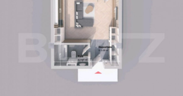 Apartament 1 camera, 42.64 mp, zona Pacurari - Rediu