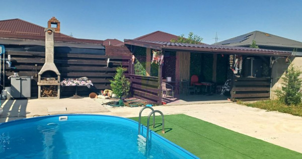 Casă nouă Săbăreni, terasă, piscină, foișor, barbe...