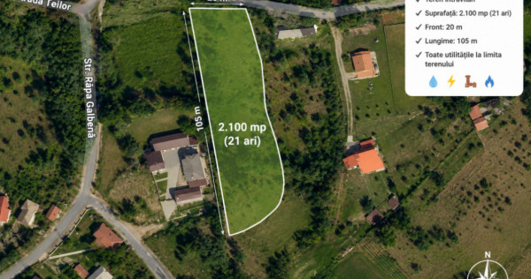 Teren intravilan 2087 mp &ndash; utilități complete, zona Coru