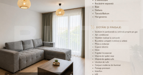 Apartament 3 camere, 79 mp, terasă, parcare, zona Racadau