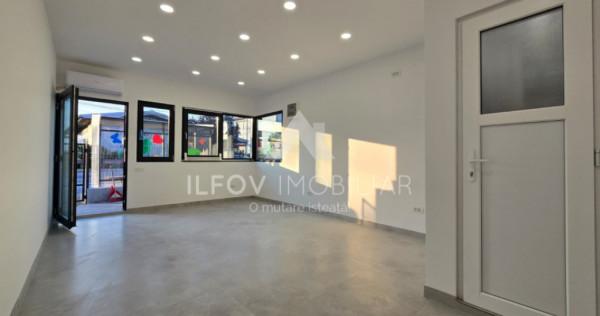Spatiu comercial central Balotesti, 21.3 mp, curte 25mp, com