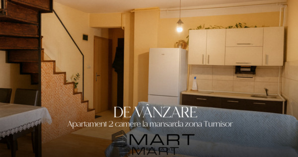 Apartament 2 camere 57mp la mansarda zona Turnisor