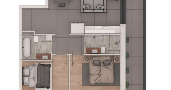 Apartament 2 camere, 53,73mp, ansamblu NZEB, zona Terra
