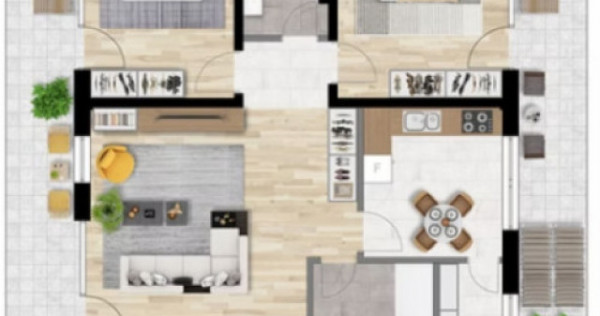 Apartament 3 CAM, SU 88.9MP 1 TERASA, 2 BAI , zona INTRE LAC