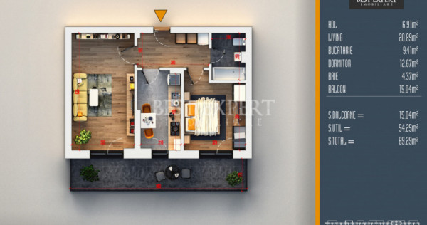 2 Camere &icirc;n Bloc Nou | Avans 45% sau 90% | Parcare la Jumă