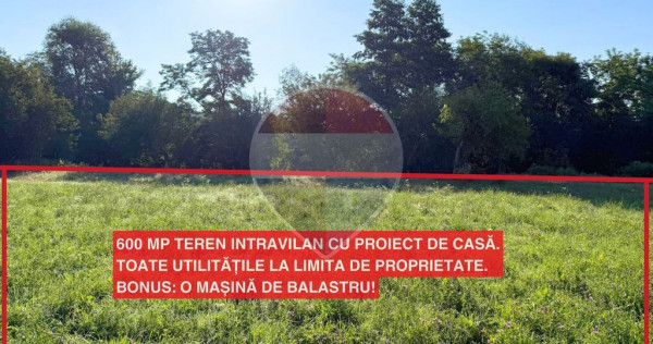 Ocoliș, teren de v&acirc;nzare cu propiect de casă și racord branșamente