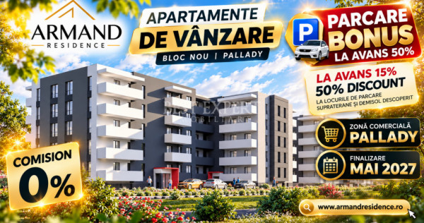 2 Camere Pallady| Avans 15%| Parcare 50% Discount| Ideal Inv