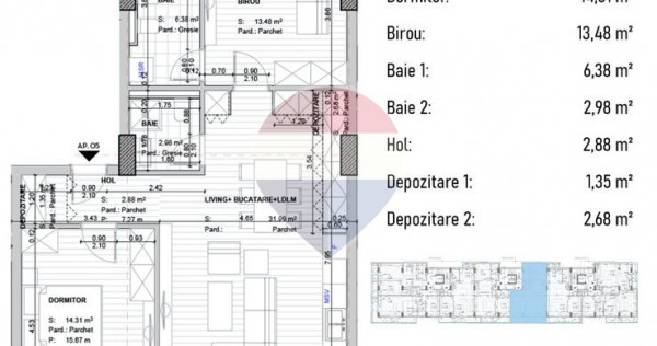 Apartament 3 camere premium, 76 mp utili + blacon!