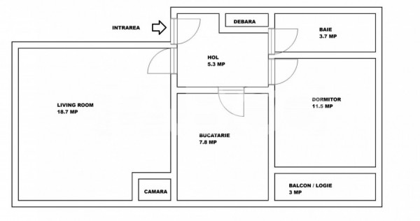 Apartament decomandat de vanzare 2 camere Strand etaj 4 acop